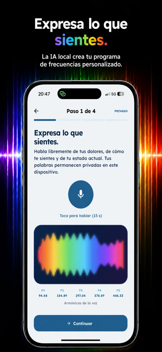 Pantalla de voz y personalización local de Bioresonance